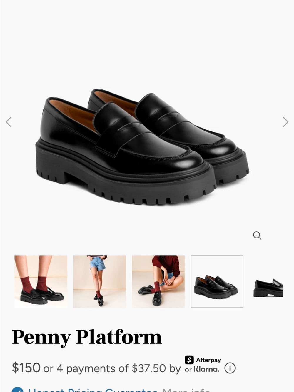Thursday Boot Company Black Lug Penny Platform Loafers